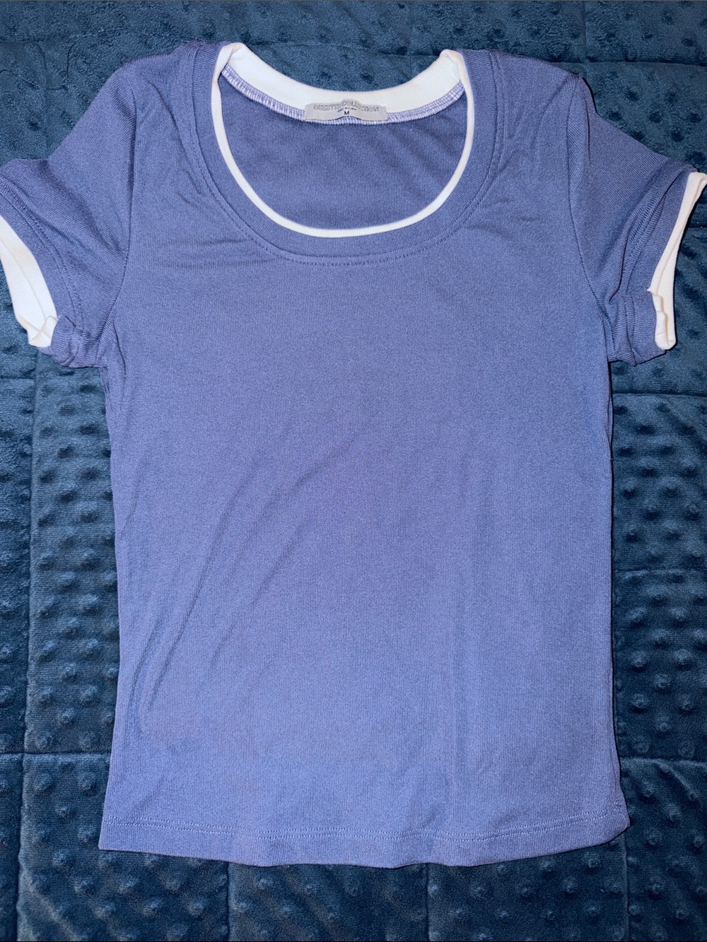 Women’s Short-Sleeve Layered-Look Top in Light blue/grey